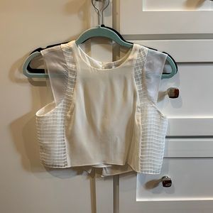 Elizabeth and James white crop top